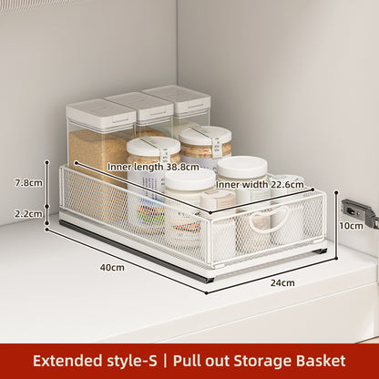 Sleek Pull-Out Cabinet Organizer for Kitchen Storage